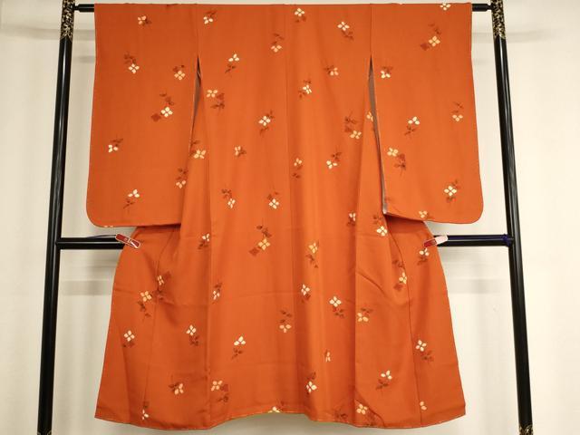 平和屋着物[]七五三　女の子　７歳　祝着　四つ身　手描き　絞り　草花文　正絹　逸品　未使用　AABE2255ja