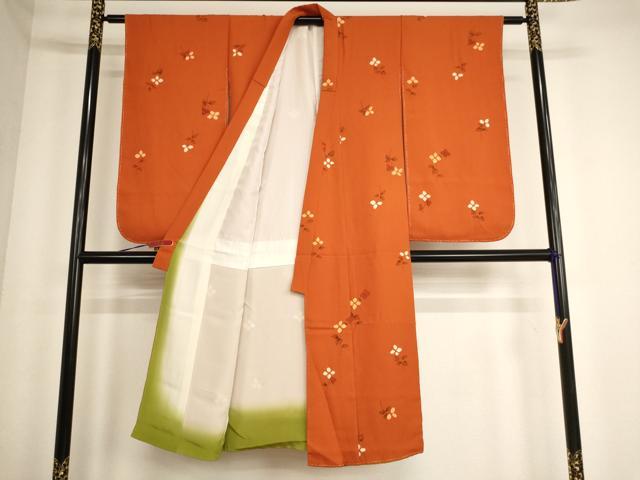 平和屋着物[]七五三　女の子　７歳　祝着　四つ身　手描き　絞り　草花文　正絹　逸品　未使用　AABE2255ja