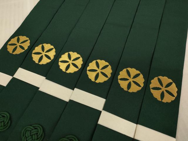 平和屋本店▼輪袈裟6点セット 五つ銀杏 天鵞絨色 金糸 法衣 寺院 仏具 仏教 僧侶 神職 装束 未使用 AABE2258ja