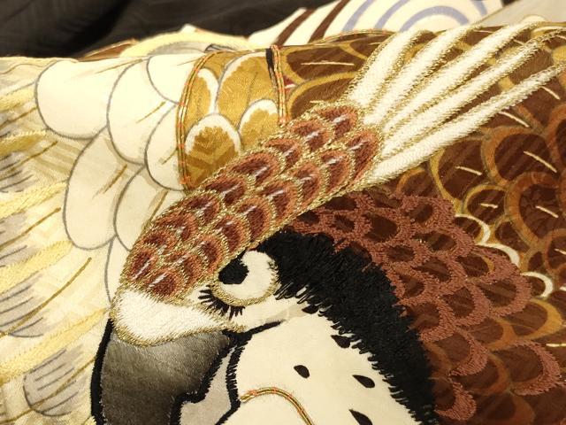 平和屋着物[]お宮参り　男の子　祝着　産着　初着　のしめ　駒刺繍　鷹　金彩　逸品　AABE2353ja