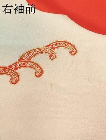 平和屋着物[]七五三　女の子　３歳　祝着　一つ身　花鼓文　ラインストーン　暈し染め　金銀彩　逸品　AABE2358ja