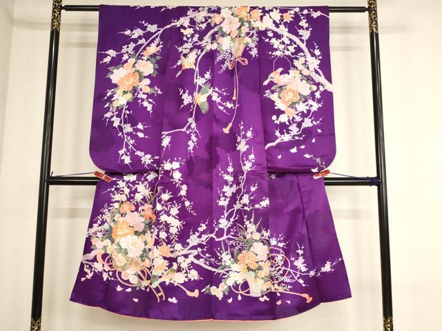 平和屋着物[]七五三 女の子 ７歳 祝着 駒刺繍 花車文 休み鳥 AABE2362ja