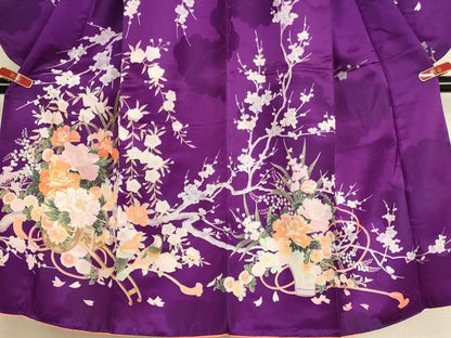 平和屋着物[]七五三　女の子　７歳　祝着　駒刺繍　花車文　休み鳥　AABE2362ja