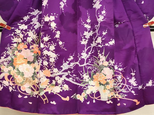 平和屋着物[]七五三　女の子　７歳　祝着　駒刺繍　花車文　休み鳥　AABE2362ja