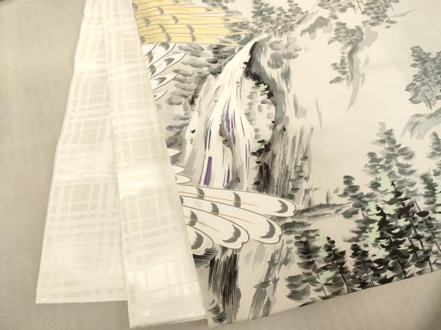 平和屋着物[]七五三　男の子　三歳　一つ身　祝着　駒刺繍　鷹風景文　金彩　逸品　AABE2363ja