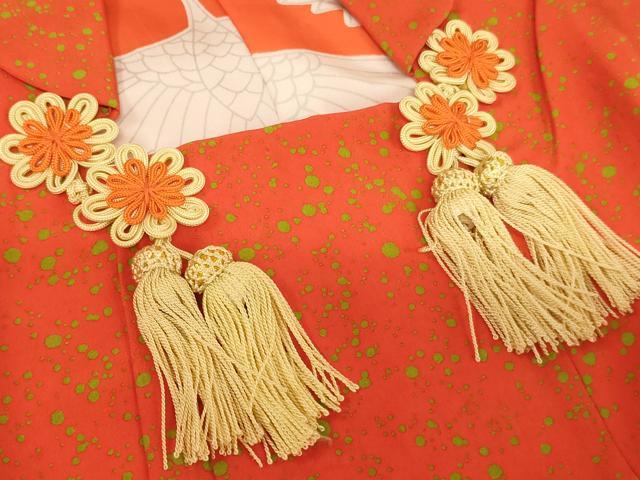 平和屋着物[]七五三　女の子　３歳　祝着　被布　あられ文　逸品　AABE2365ja
