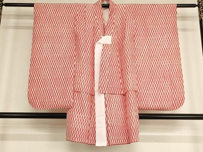平和屋着物∵子供　女の子　長襦袢　袷　矢羽根文　逸品　AABE2367ja