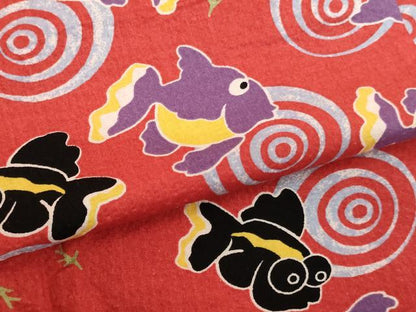 平和屋着物[]夏物 浴衣 子供 女の子 金魚 出目金 AABE2368ja