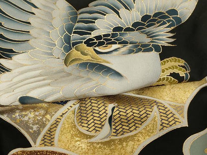 平和屋着物[]お宮参り　男の子　祝着　産着　初着　のしめ　鷹　青海波　金銀彩　逸品　AABE2372ja