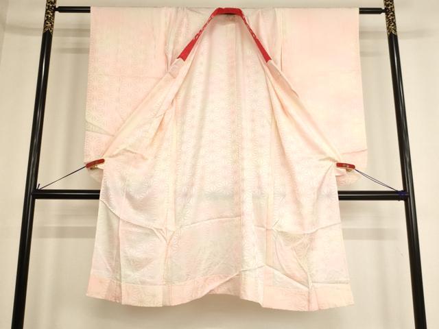 平和屋着物∵子供　女の子　長襦袢　無双仕立て　麻の葉地紋　暈し染め　半衿刺繍　逸品　AABE2375ja
