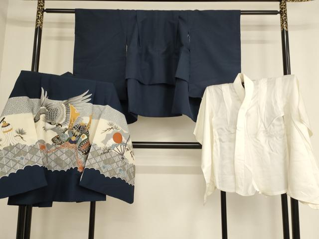 平和屋着物[]七五三　男の子　5歳　祝着・羽織・長襦袢セット　鷹　兜　金彩　AABE2381ja
