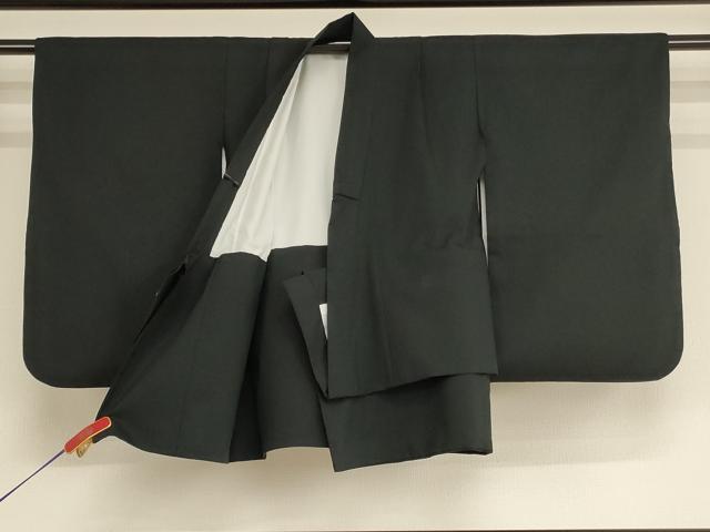 平和屋着物[]七五三　男の子　5歳　祝着・羽織セット　兜　黒地　金彩　AABE2382ja