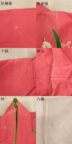平和屋着物[]七五三　女の子　７歳　祝着　草花文　金銀彩　逸品　AABE2385ja