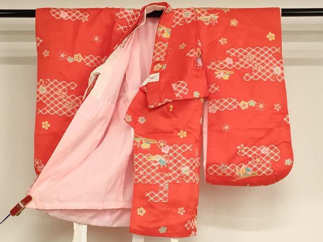 平和屋本店[]七五三　女の子　３歳　祝着・被布・小物セット　七宝鴛鴦文　箱付き　逸品　AABE2396ja