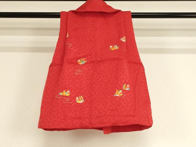 平和屋着物[]七五三　女の子　３歳　被布　総刺繍　鴛鴦文　金糸　逸品　AABE2399ja