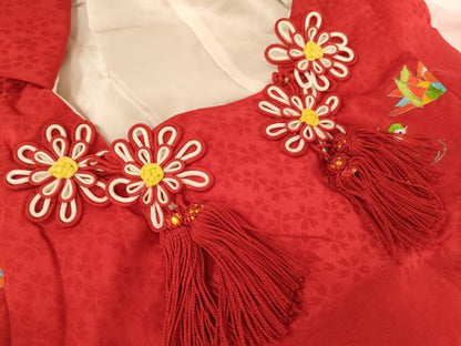 平和屋着物[]七五三　女の子　３歳　被布　総刺繍　鴛鴦文　金糸　逸品　AABE2399ja