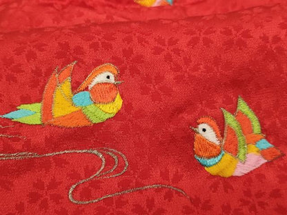 平和屋着物[]七五三　女の子　３歳　被布　総刺繍　鴛鴦文　金糸　逸品　AABE2399ja