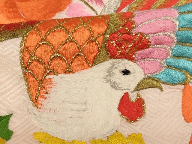 平和屋着物[]お宮参り　女の子　祝着　産着　初着　のしめ　総刺繍　鳳凰花文　暈し染め　金銀糸　逸品　AABE2426ja