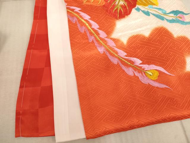 平和屋着物[]お宮参り　女の子　祝着　産着　初着　のしめ　総刺繍　鳳凰花文　暈し染め　金銀糸　逸品　AABE2426ja