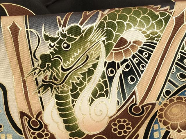 平和屋着物[]お宮参り　男の子　祝着　産着　初着　のしめ　兜　暈し染め　金彩　逸品　AABE2431ja