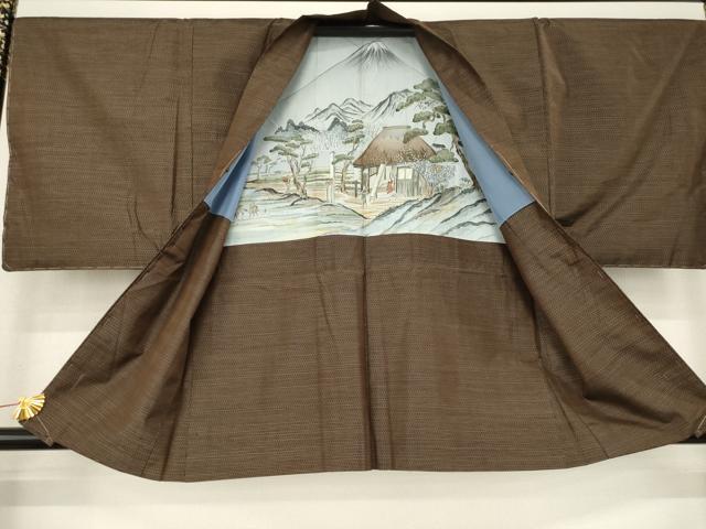 平和屋着物●男性　本場大島紬　アンサンブル　亀甲文　正絹　逸品　未使用　AABE2441ck