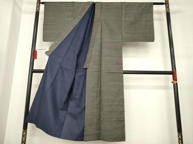 平和屋着物●男性　本場大島紬　アンサンブル　格子　正絹　逸品　AABE2442ck