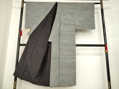 平和屋着物●男性　紬　アンサンブル　霞文　正絹　逸品　AABE2459ck