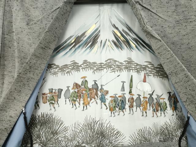 平和屋着物●男性　紬　アンサンブル　霞文　正絹　逸品　AABE2459ck