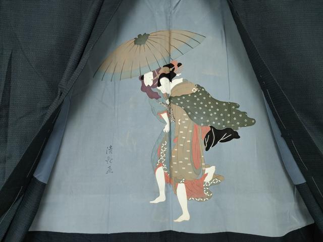 平和屋着物●男性　本場大島紬　アンサンブル　100亀甲　総詰め　正絹　逸品　AABE2461ck