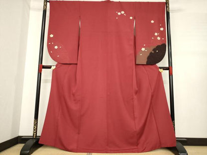 平和屋着物●小振袖　二尺袖　雪輪花文　金彩　正絹　逸品　AABE2467ck