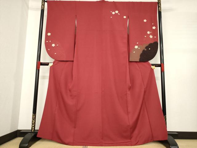 平和屋着物●小振袖　二尺袖　雪輪花文　金彩　正絹　逸品　AABE2467ck