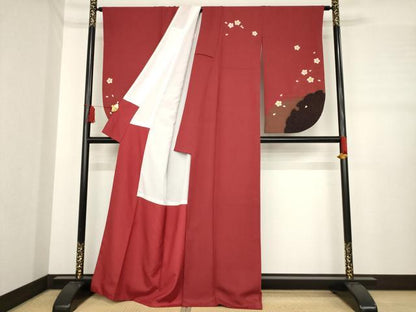 平和屋着物●小振袖　二尺袖　雪輪花文　金彩　正絹　逸品　AABE2467ck