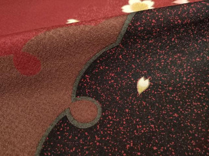 平和屋着物●小振袖　二尺袖　雪輪花文　金彩　正絹　逸品　AABE2467ck