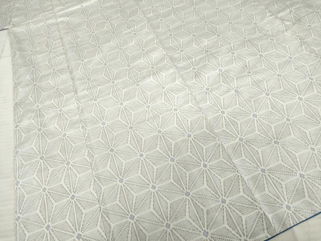 平和屋着物●上質な紬　麻の葉文様　正絹　逸品　AABE2477ck