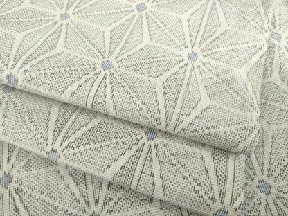 平和屋着物●上質な紬　麻の葉文様　正絹　逸品　AABE2477ck