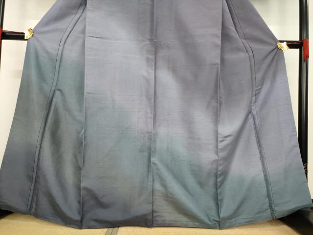 平和屋着物●訪問着　紬地　霞文　暈し染め　正絹　逸品　AABE2492ck