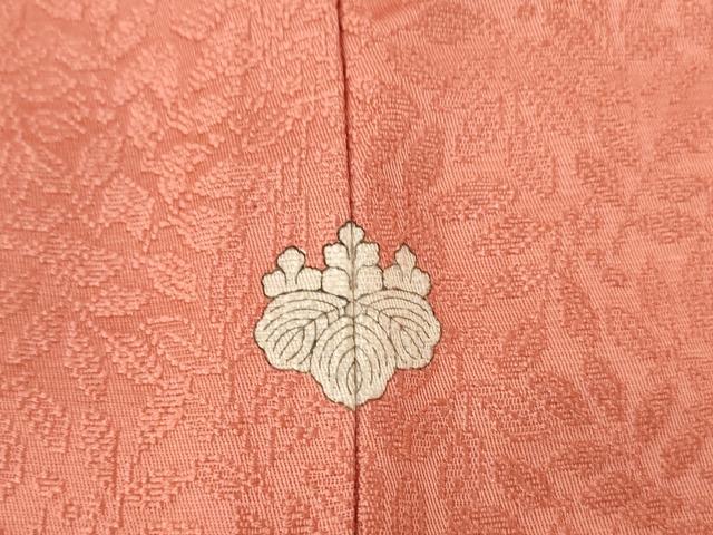 平和屋着物●上質な色無地　真赭色　正絹　逸品　AABE2504ck