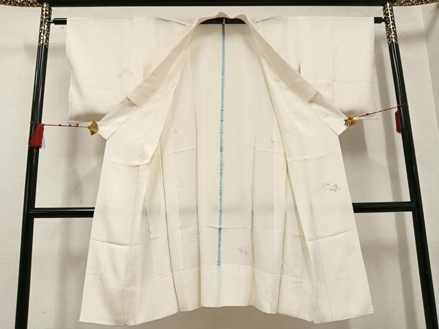 平和屋着物●長襦袢 無双仕立て 絞り 舞蝶花文 正絹 逸品 未使用 AABE2522ph