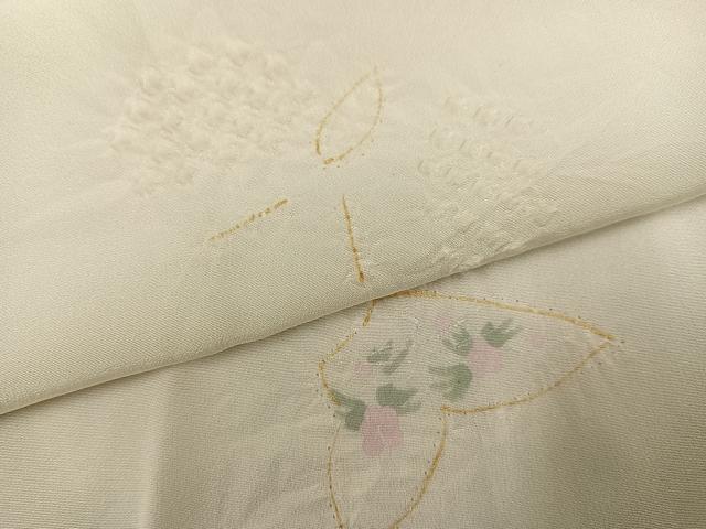 平和屋着物●長襦袢 無双仕立て 絞り 舞蝶花文 正絹 逸品 未使用 AABE2522ph