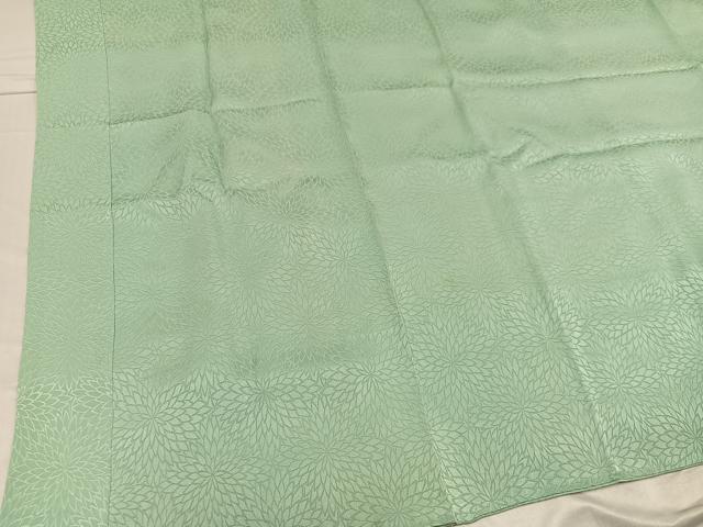 平和屋着物●長襦袢 袷 花地紋 色無地 山葵色 正絹 逸品 AABE2523ph