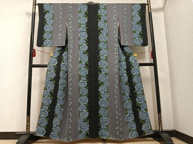 平和屋着物●上質な小紋　花間道　正絹　逸品　AABE2526ph