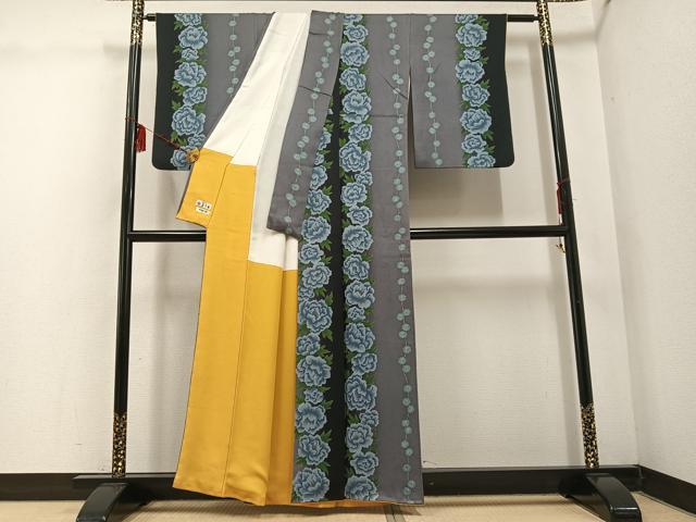 平和屋着物●上質な小紋　花間道　正絹　逸品　AABE2526ph
