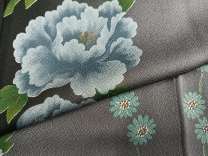 平和屋着物●上質な小紋　花間道　正絹　逸品　AABE2526ph