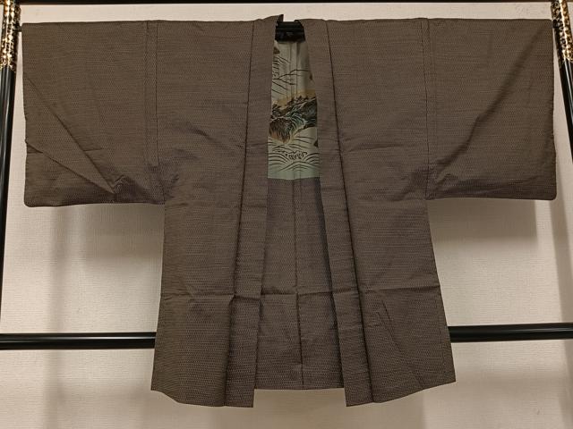 平和屋着物●男性 本場大島紬 アンサンブル 亀甲絣 正絹 逸品 AABE2534ph