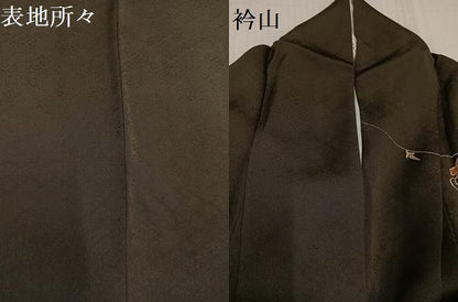 平和屋着物●訪問着　友禅　宝尽くし　海松茶色　金彩　正絹　逸品　AABE2542ph