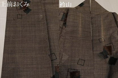 平和屋着物●本場大島紬　一元絣　色紙重ね文　正絹　逸品　AABE2551ph