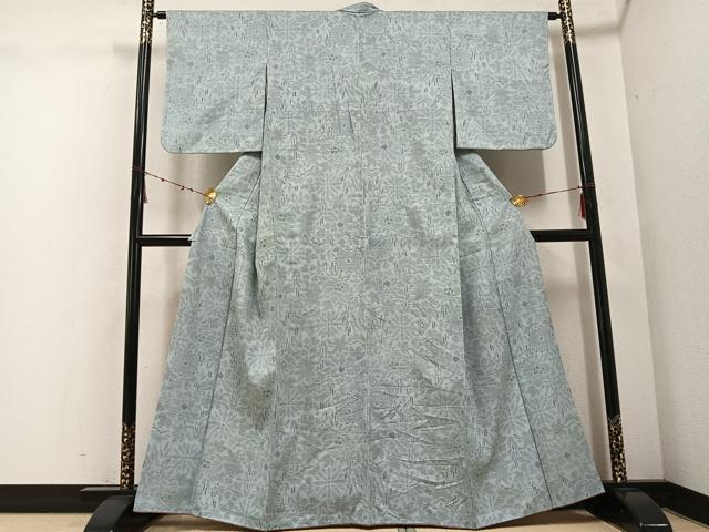 平和屋着物○本場結城紬 重要無形文化財 花尽くし 正絹 逸品 AABE2555ph