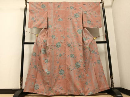 平和屋着物●西洞院辻が花　大脇一心　上質な小紋　紬地　絞り　正絹　逸品　AABE2567ph