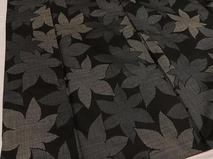 平和屋着物●本場大島紬　一元7マルキ　楓文　正絹　逸品　AABE2577ph