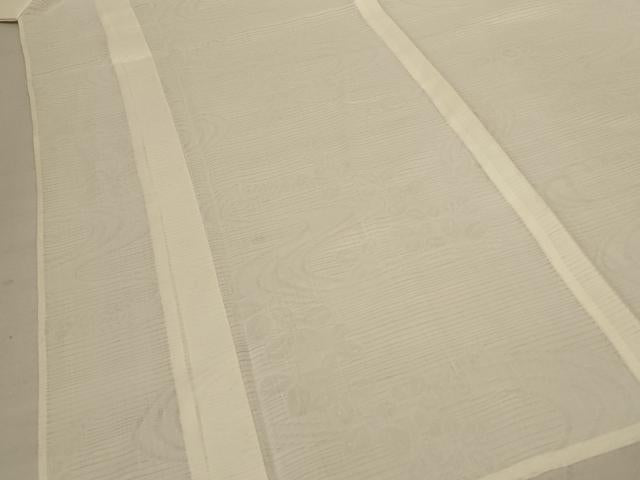 平和屋着物＊夏物　長襦袢　絽　流水萩紋紗　鳥の子色　麻　逸品　AABE2601jd
